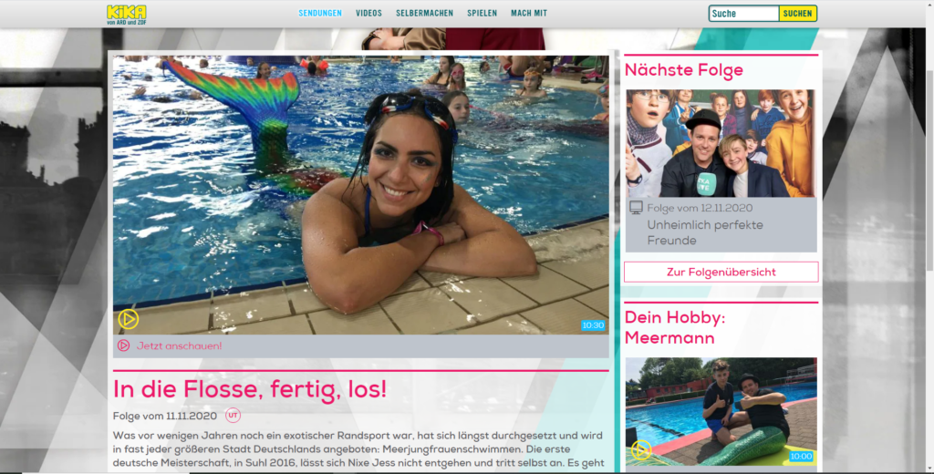 Videobeitrag der Schwimmschule Stephariella bei KIKA