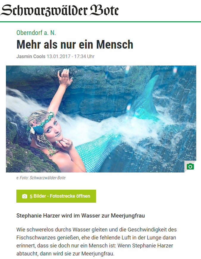 Zeitungsartikel Schwarzwälder Bote Schwimmschule Stephariella